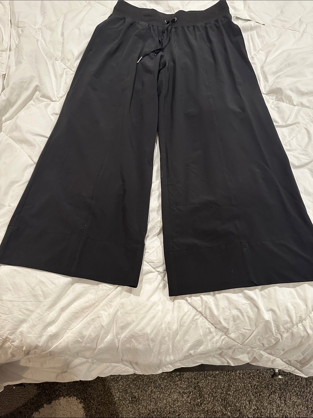 NIC+ZOE Black Wide-Leg Drawstring Pants